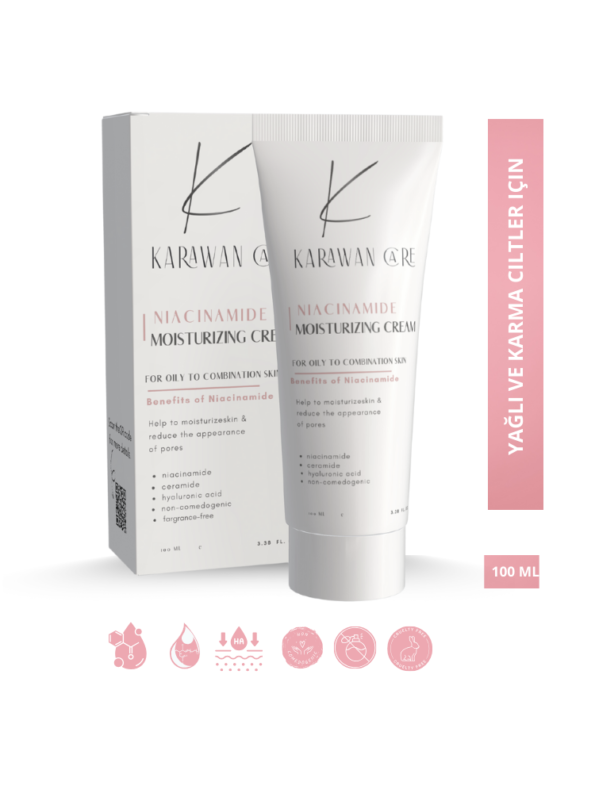 KARAWAN CARE®  Niacinamide Krem Yağlı ve Karma Ciltler için Niacinamide Gücüyle Tanışın